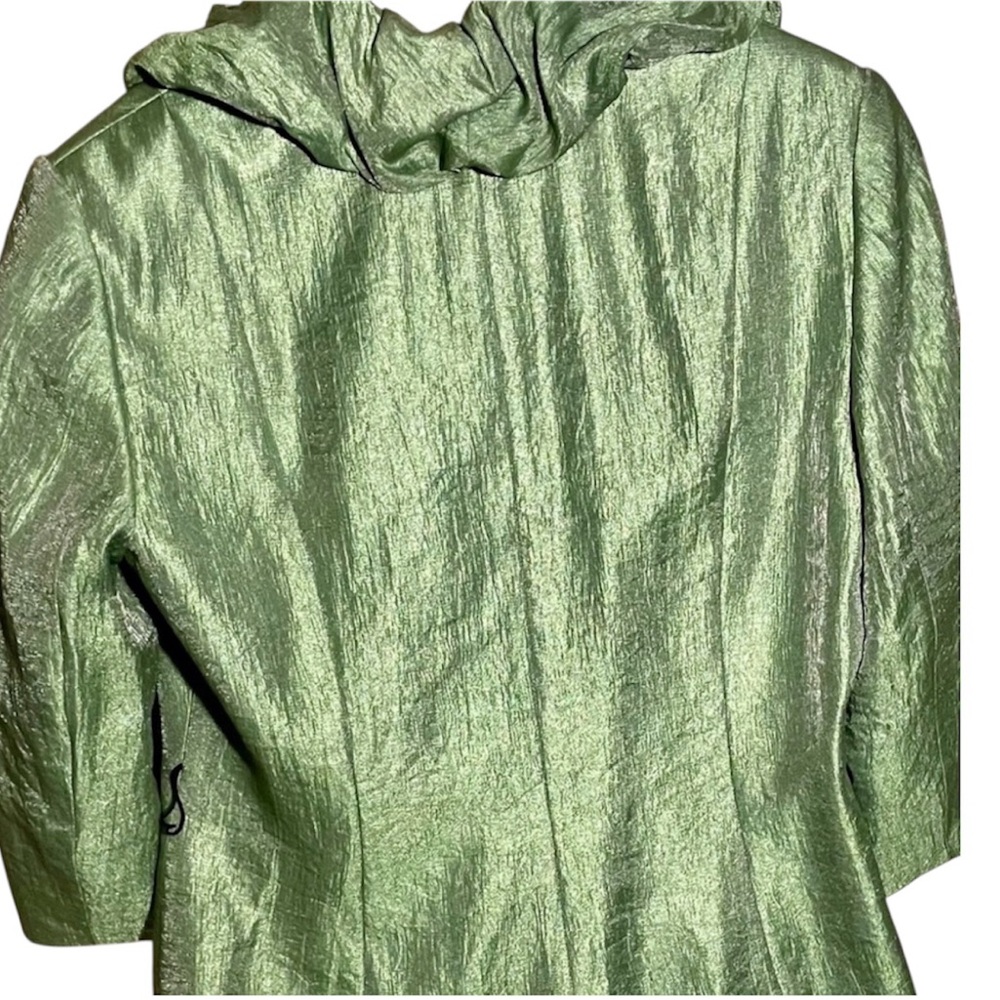 Adrianna Papell Evening Essentials Shimmery Green Blazer Sz 14 - Picture 3 of 3